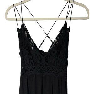 Free People Strappy Black Lace Dress - Size Medium